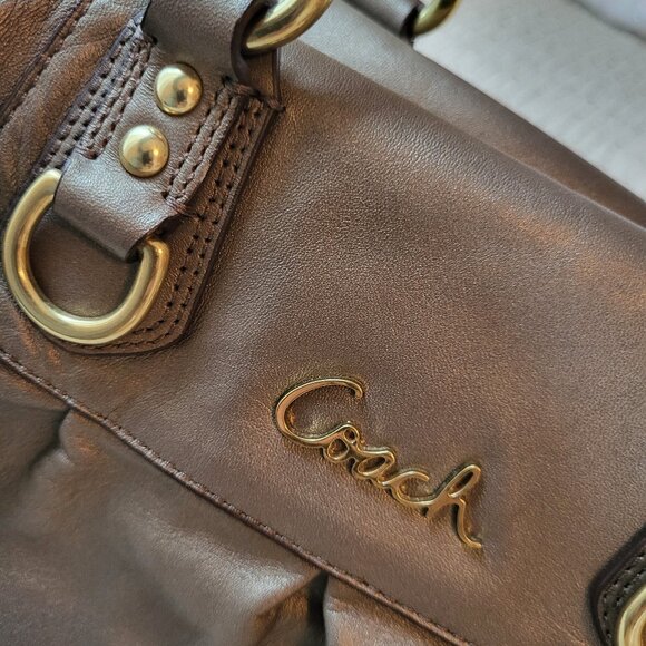 Coach Ashley Metallic Leather Satchel Bag - Picture 5 of 11